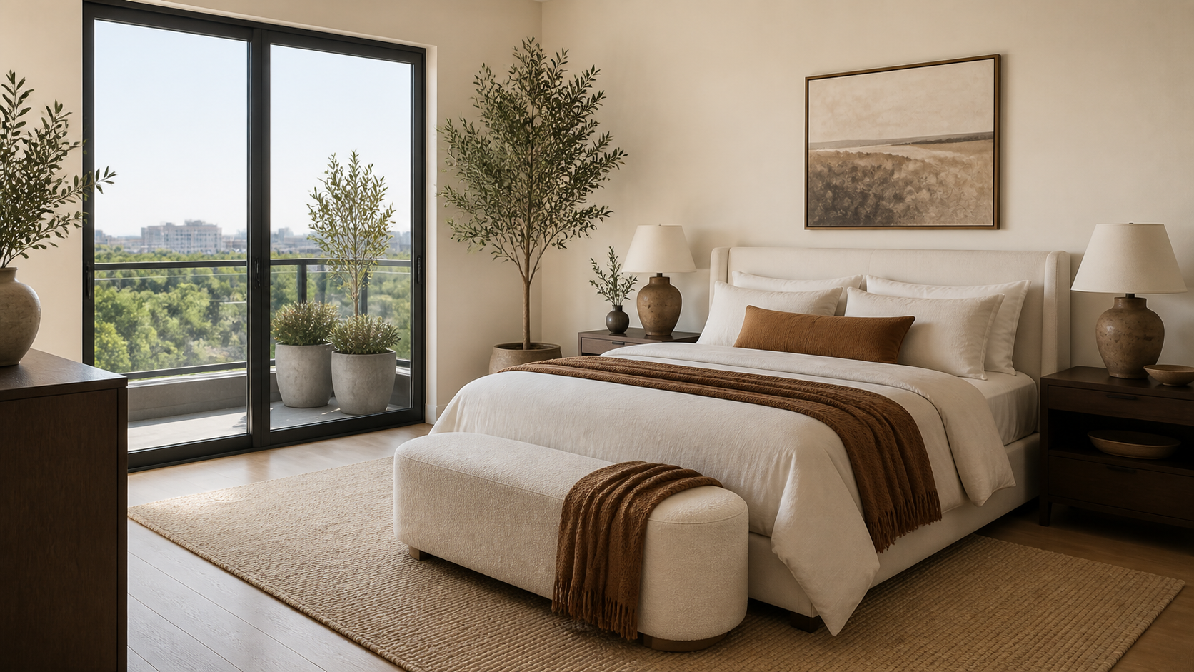 A complete Savvy Staged bedroom ready to live in
